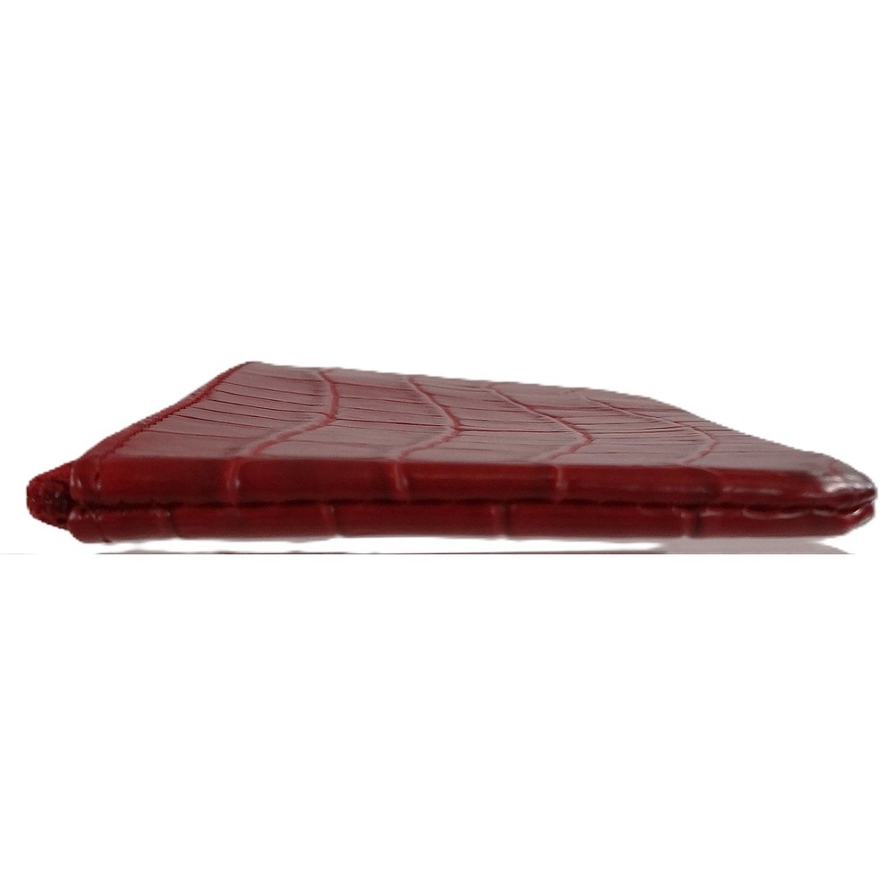 Chic Red Croc Embossed Coin Purse Pouch Zipper Pouch Wallet Card Holder - Picture 5 of 7